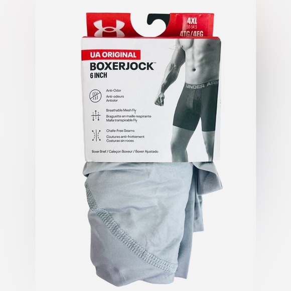 Under Armour Original Boxerjock 6” Boxer Brief Gray/Black Tights Mens Size 4XL - Picture 5 of 8